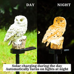 Garden Solar Light Outdoor Decor, Resin Owl Solar LED Light with Stake, Animal Waterproof Light for Flower Fence Lawn Passage Walkway Courtyard Party Decoration, Owl