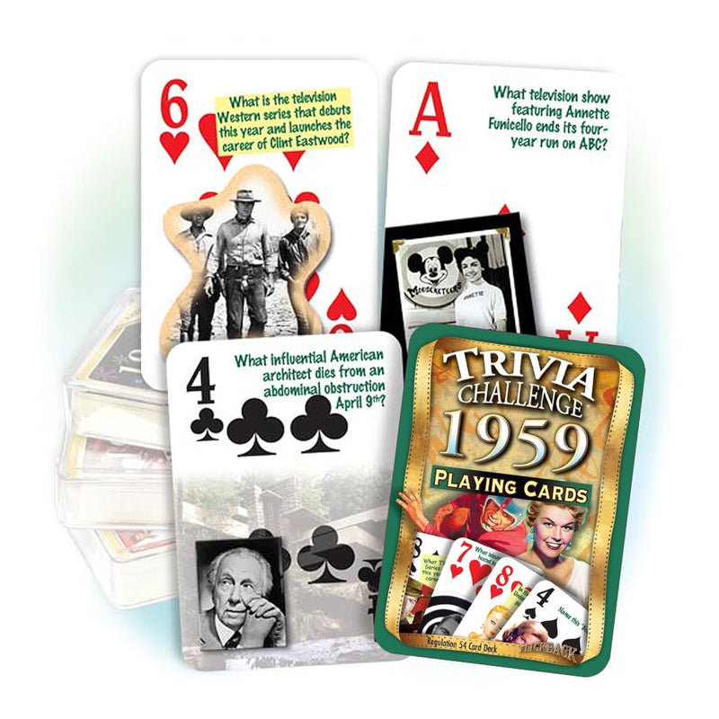 Flickback 1959 Trivia Playing Cards Birthday Gift