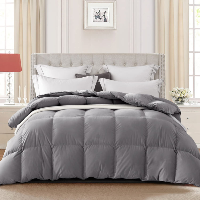 Goose Down Comforter Queen Size All Season Duvet Insert Ultra-Soft 100% Cotton