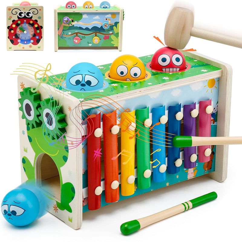6 In 1 Pound A Ball Toy For Toddlers 1 2 3 Hammering Pounding & Tapping Toy