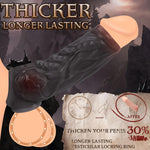Super Thick Silicone Penis Sleeve & Cock Extender For Men - Reusable Male Enhancement With Penis Ring - Delay Ejaculation & Stronger Erection(Black)