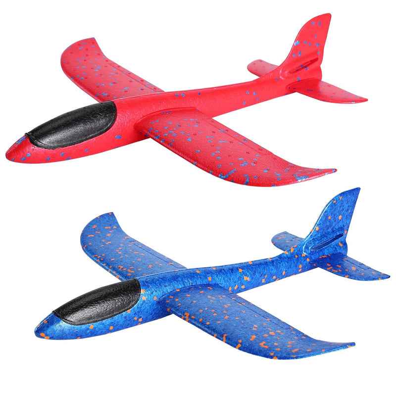 Foam Airplane Toys 2 Pack, 17.71 Inch Throwing Glider With Flight Upgrade 2