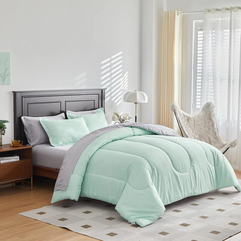 Green King Comforter Set 7 Pieces Bed In A Bag With Spring Comforter King Size