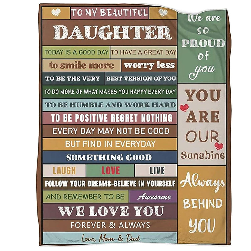 To My Daughter Blanket From Mom Dad Flannel Throw Blankets For Couch Bedroom S