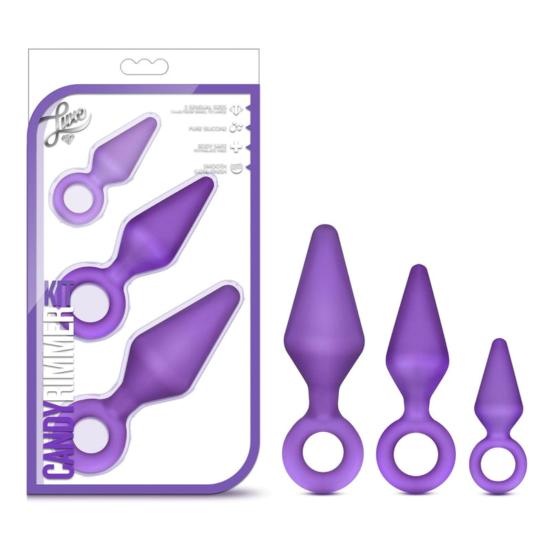 Night Rimmer - Platinum Cured Puria Silicone Anal Plug Beginner Training Kit - 3 Sizes - Ultra Silk Smooth Butt Plugs - Anal Play Sex Toy For Couples - Purple