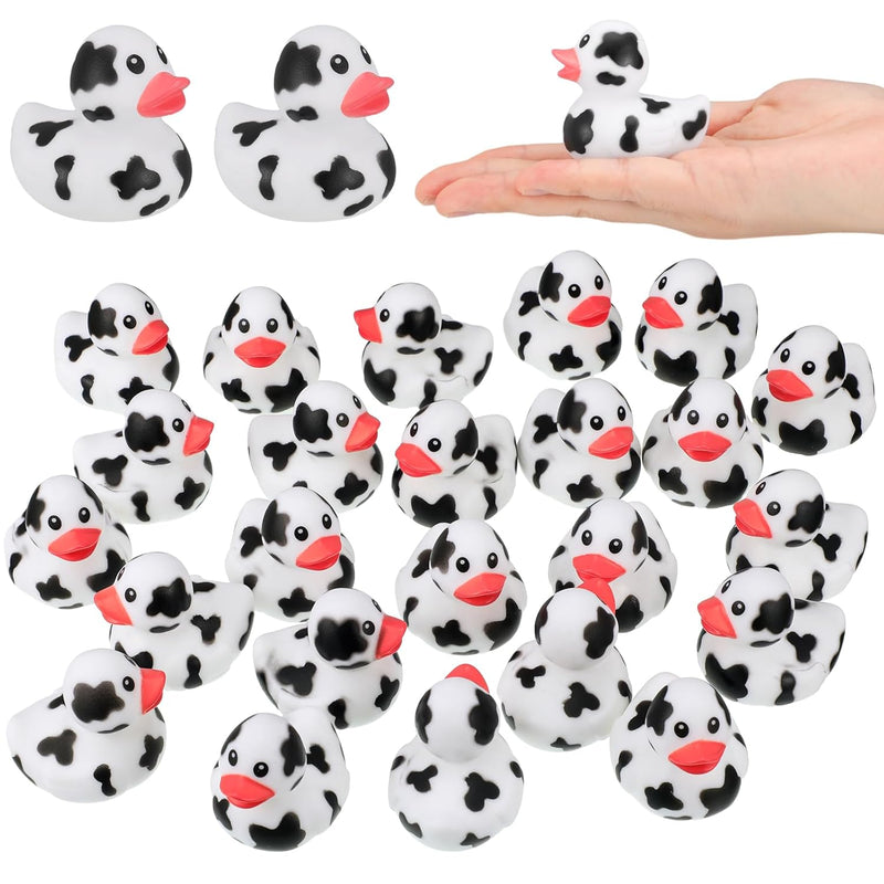 24 Pcs Cow Ducks Mini Cow Rubber Duck Bulk Cowboy Rubber Duck Fun Cow Print