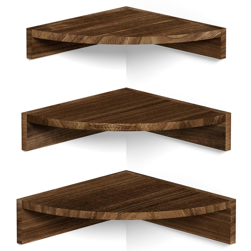 Corner Shelf Wall Mount, Set Of 3 Floating Shelves For Wall Storage And Displa