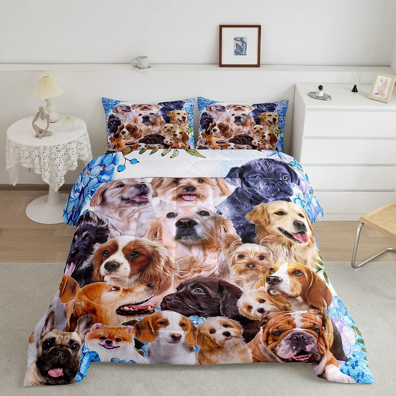 Dog Comforter Kids Cute Cartoon Dogs Comforter Set For Boys Girls Pet Puppy An