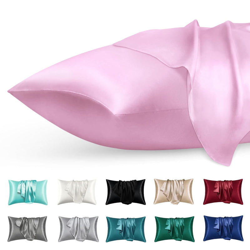 Satin Silk Pillowcase For Skin And Hair, 2 Pack - Envelope Closure - Bedding K