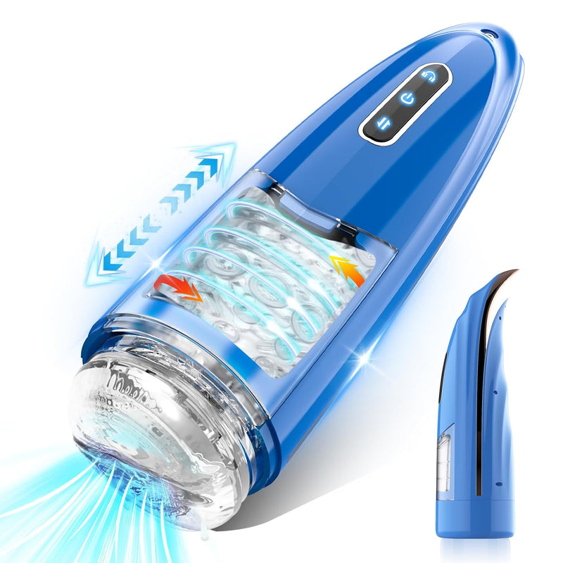 Automatic Male Masturbator Sex Toy For Men,Blowjob Machine With 6 Thrusting & Rotating Electric Pocket Pussy Male Stroker With Sex Moan,3D Realistic Sleeve Adult Toys,Rechargeable