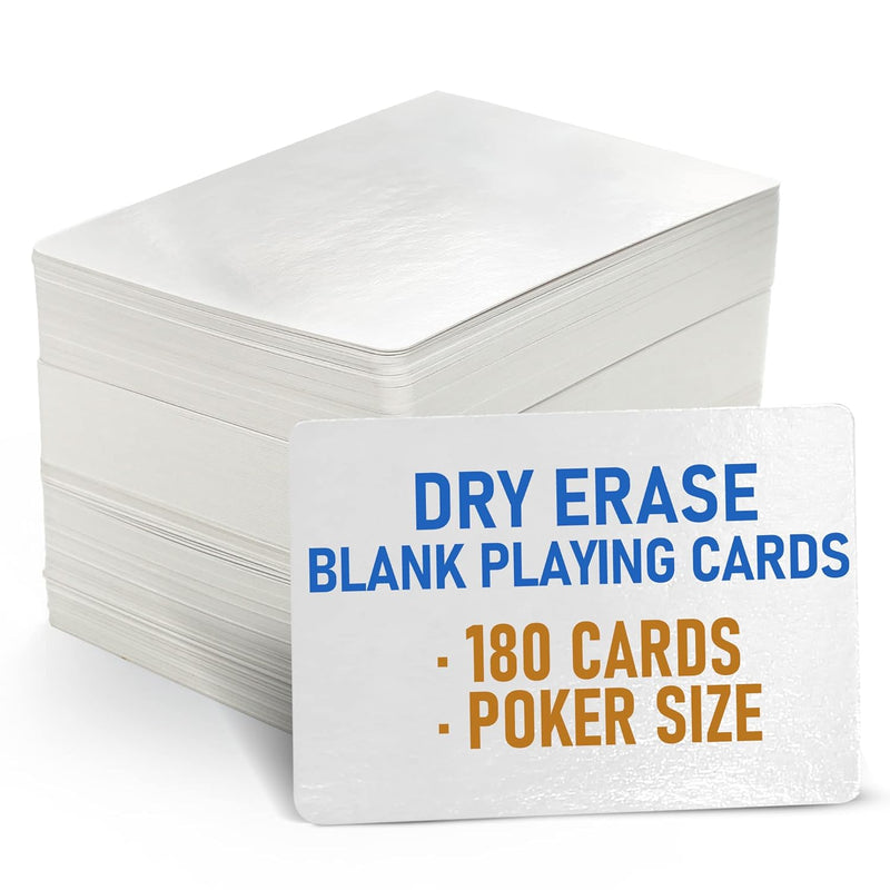 LotFancy Blank Playing Cards, 180PCS, Dry Erase, Reusable Flash Cards to Wr