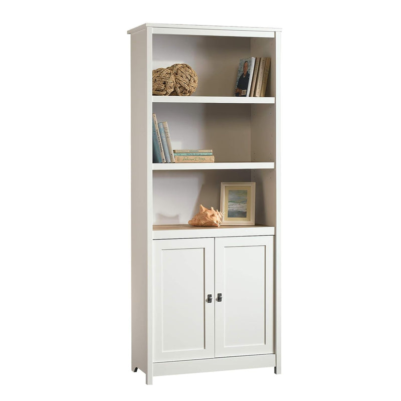 Cottage Road Library With Doors, Soft White Finish