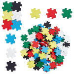 120 Pcs Colored Wooden Jigsaw Puzzle Pieces, 0.75 Inch DIY Craft Cutouts