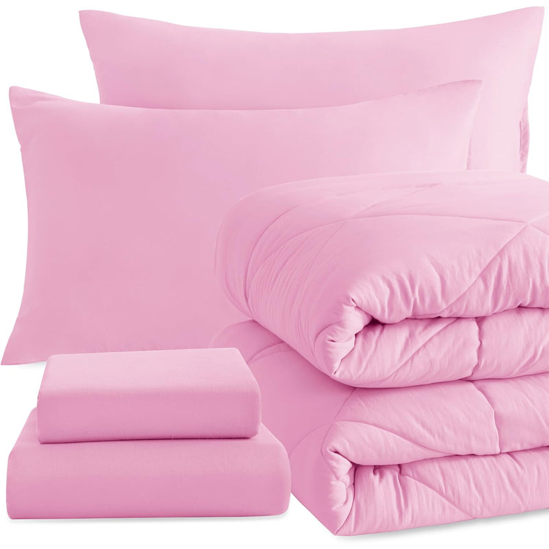 Twin Comforter Set With Sheets, 5 Pieces Soft And Breathable Twin Bedding Set,