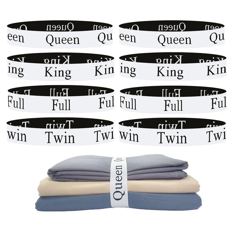 8 Pieces Bed Sheet Organizer Bands, Sheet Organizers And Storage Label Bands,