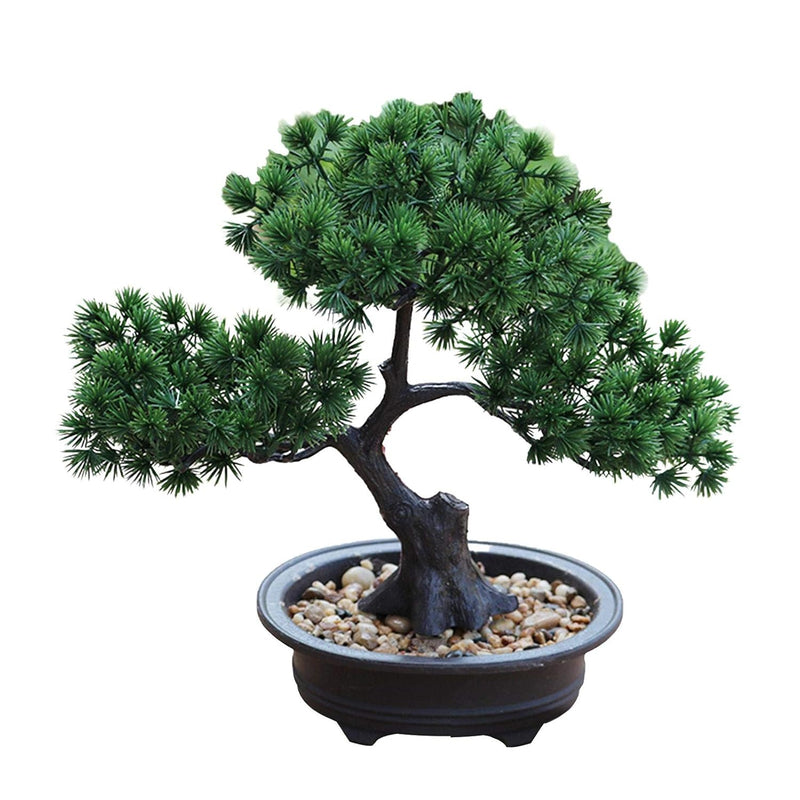 Artificial Bonsai Pine Tree, Fake Desk Plants Room Decor For Desktop Display S