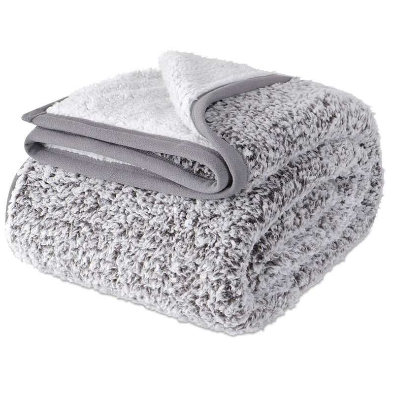 Plush Sherpa Blanket Ultra Soft Warm Microfiber 60"X80" Cozy Blanket For Bed S