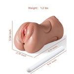3 In 1 Pocket Pussy Male Masturbator, Adult Sex Toys With 3D Textured Vagina & Tight Anus & Drying Stick, Sex Doll Male Blowjob Stroker With Real Mouth Tongue For Man Masturbation Pleasure(Wheat)