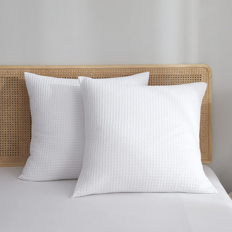Ultra Soft Waffle Weave Euro Shams Pillow Covers 26" X 26" 2 Pack, No Insert,