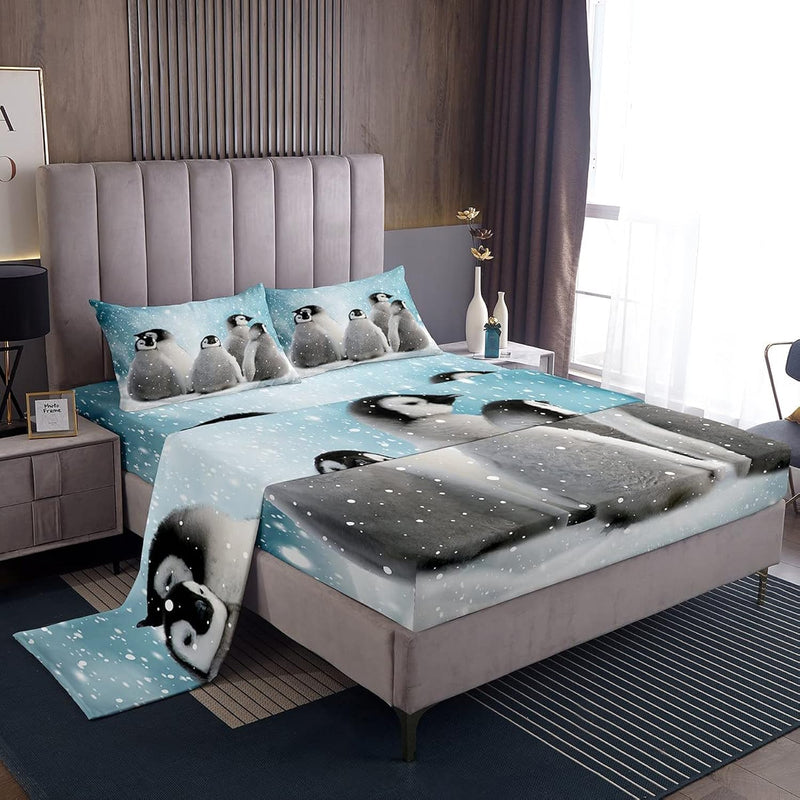Penguin Bed Sheets Cute Penguin Bedding Set Funny Animal Printed Sheet Set For