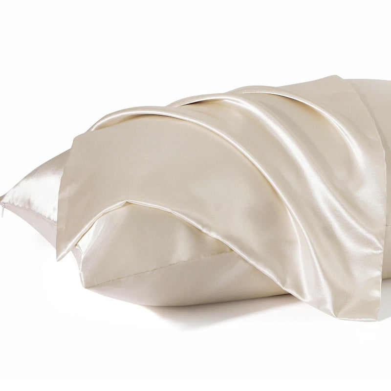 Satin Pillowcase For Hair - Beige Satin Pillow Cases Standard Size With Zipper