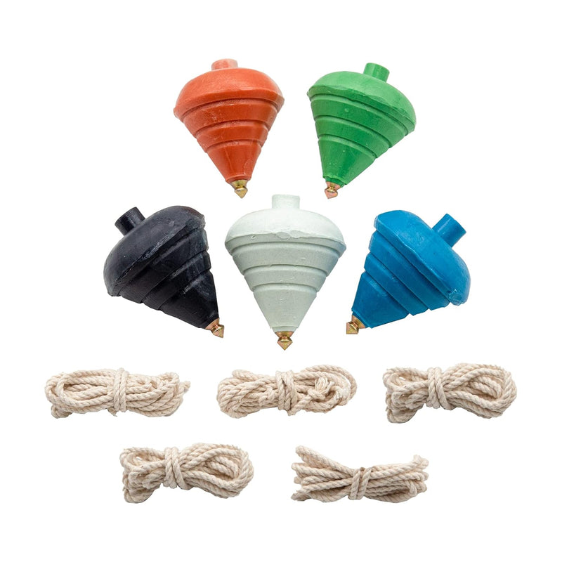 Spinning Top Trompo 5 Pack Carved Spinning Tops Sturdy Steel Point For Enha
