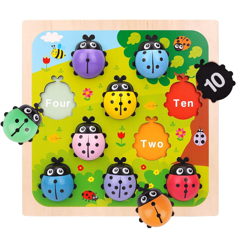 Wooden Counting Ladybugs Montessori Counting Toys For Toddlers Learning Edu