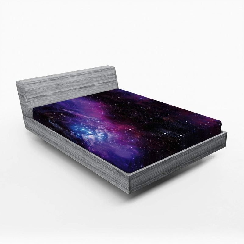 Space Fitted Sheet, Nebula Dark Galaxy Luminous Stars And Cosmic Rays Astronom