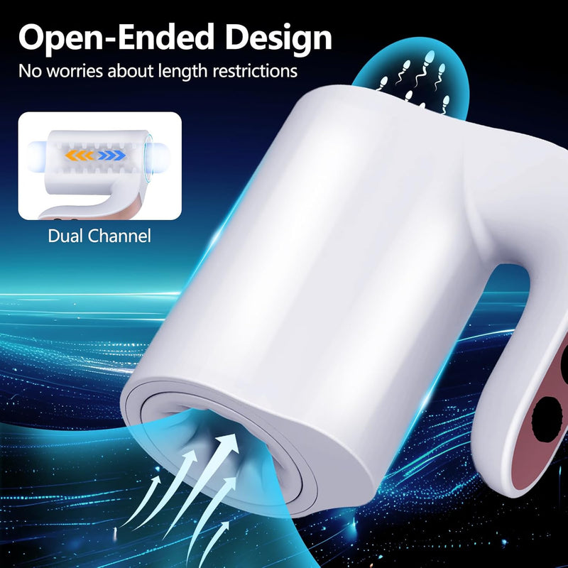Adult Sex Toy For Men-Automatic Male Masturbator With 10 Thrusting& Rotating Modes, Males Sex Toys Penis Pump/Male Stroker With Handle, Real Blowjob Sex Machine Sex Toys For Men (White)