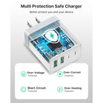 Usb C Wall Charger, 40W 4-Port Fast Charging Block Usb C Charger Dual Port Pd+Qc Wall Plug Multiport Type C Charger Block For Iphone 14 13 12 11 Pro Max Xs Xr 8 7, Ipad, Samsung Phone, Tablet