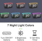 Glow Small Alarm Clock Radio for Bedrooms with 7 Color Night Light, Dual Alarm, Dimmer, USB Charger, Battery Backup, Nap Timer, FM Radio with Auto-Off Timer for Bedside
