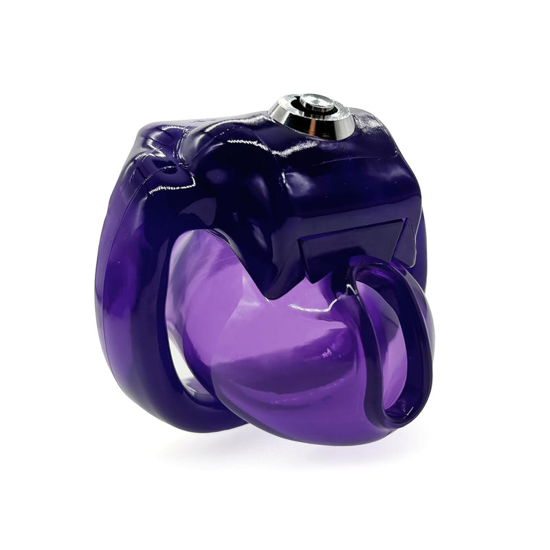 Ht-V5 Chastity Cage | Lightweight Cock Cage | Resin Chastity Devices | Male Chastity Cage | Adult Sex Toy For Men | Click&Locked Key | 5 Sizes Rings Included (Purple, Nub)