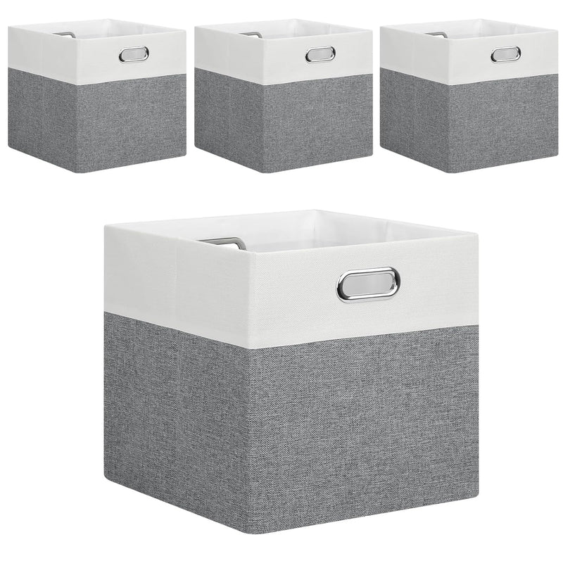 Storage Cubes, 13×13 Linen Fabric Collapsible Storage Bins For Organization, Fol
