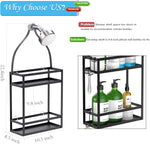 Shower Caddy, 10.4" x 4.5" x 22.04" Hanging Shower Caddy Organizer Over Shower Head Big Capacity for Shampoo, Conditioner with Hooks for Razor/Sponge, Matte Black