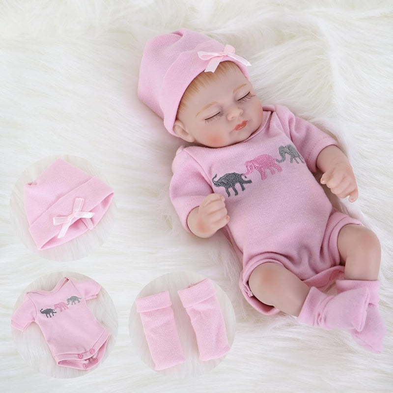 Reborn Baby Doll Realistic Silicone Vinyl Baby Girl 10 Inch Lifelike Doll G