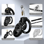 Adjustable Male Chastity Cage with Anal Plug & Harness – BDSM Restraint Set