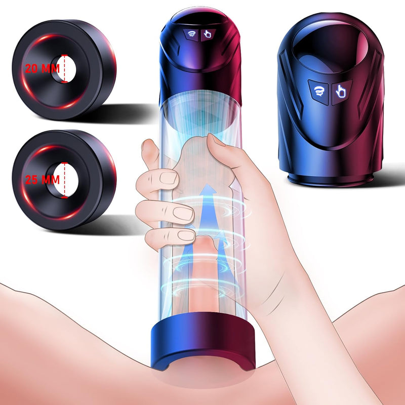 Electric Penis Pump Sex Toy - Penis Extender Vacuum Pump With 5 Suction Modes, Penis Enlargement Pumps With 2 Cock Rings For Ed Trainer, Dick Pump Male Masturbators Adult Sex Toys For Men Couples