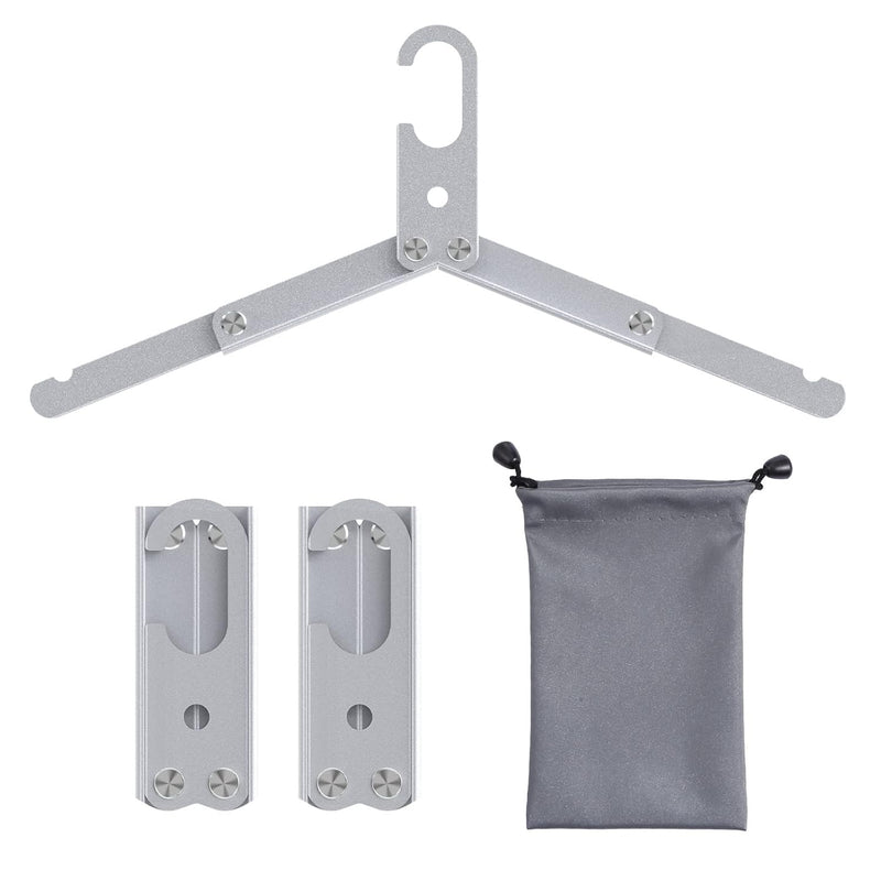 Premium 3-Pack Silver Aluminum Foldable Hangers - Lightweight, Durable & Portabl