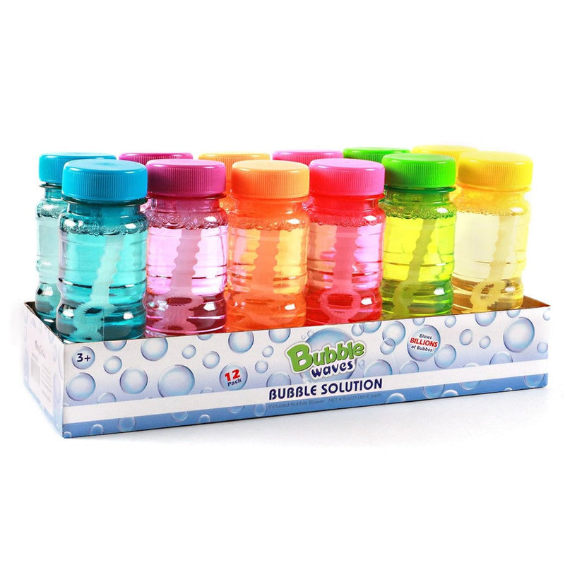 Big Bubble Bottle 12 Pack 4Oz Blow Bubbles Solution Novelty Summer Toy Acti