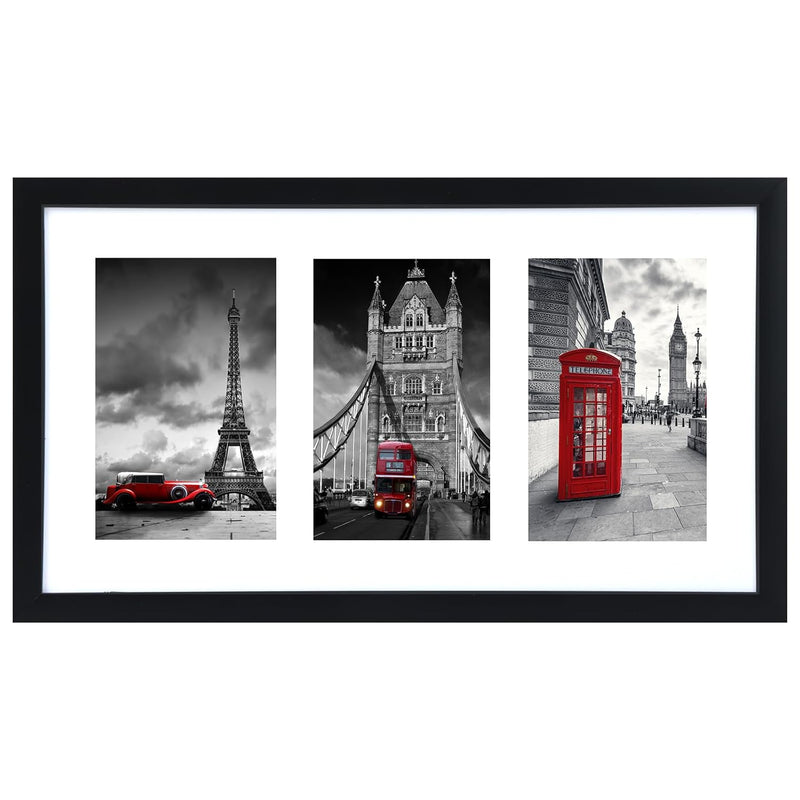 8X14 Collage Picture Frame With Three Openings For Displaying 4X6 Pictures, Pi