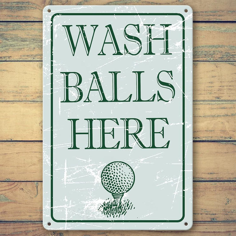 Golf Metal Sign Wash Golf Ball Sign Wash Golf Balls Here Tin Signs Golf Wall A