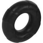 F-33 100% Liquid Silicone Cock Ring For Erection Enhancement - Textured Penis Ring Sex Toy For Men & Couples - Stretches 3X Its Size - 0.98" Inner Diameter - Adult Sex Toys (Black, Large)