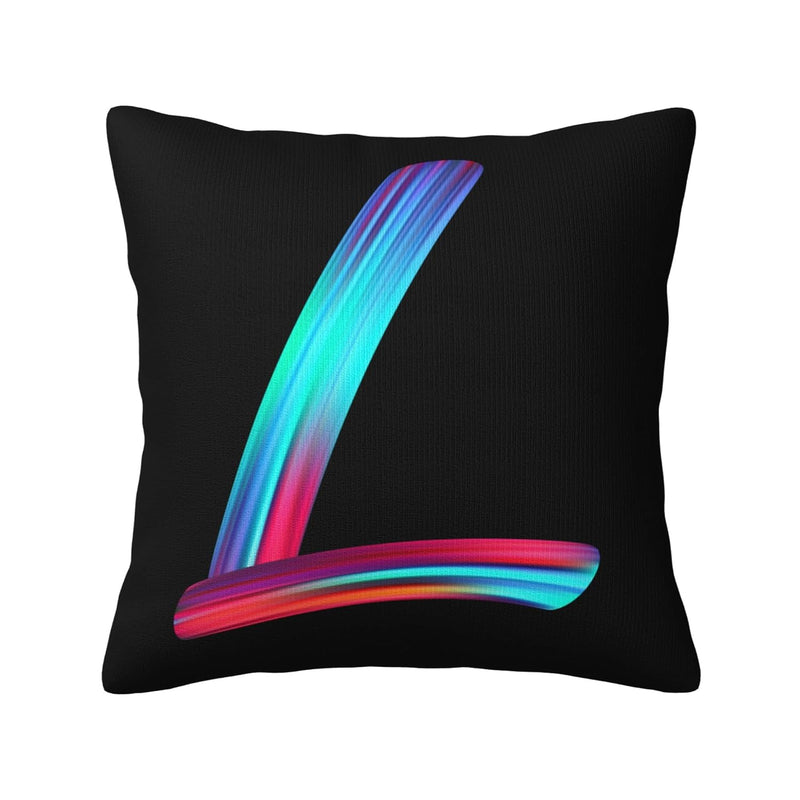 Letter Style Square Throw Pillow Covers 18 X 18 Inch, Novelty Colorful Initial