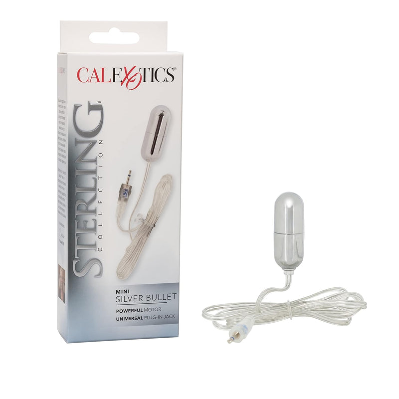 Sterling Collection - Mini Wired Bullet Egg Vibrator - Sex Toys For Couples - Adult Vibe Massager - Silver - 1.5 Inch