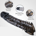 Threaded Condom Male Condom Adult Lock Fine Ring Crystal Sleeve Black Tx2024