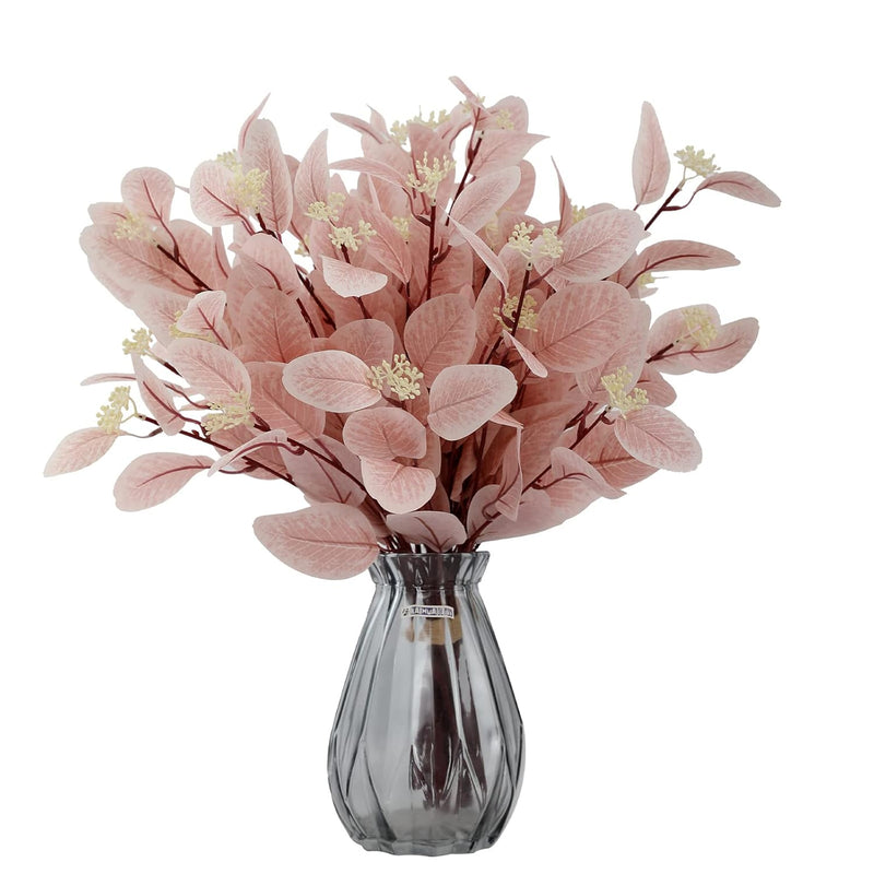 12Pcs Artificial Eucalyptus Stems, 20" Fake Silk Eucalyptu Leaves With Berries