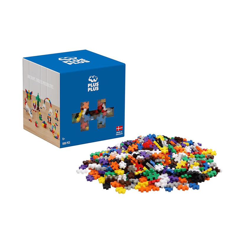 PLUS PLUS - Open Play Set - 600 Piece - Basic Color Mix, Construction Build