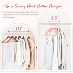 Pink Velvet Hangers 60 Pack, Non Slip Flocked Felt Hangers, Sturdy Velvet Clothes Hangers, Cute Heart Hangers, Heavy Duty Coat Hangers, Ultra Slim Pink Hangers for Closet Space Saving