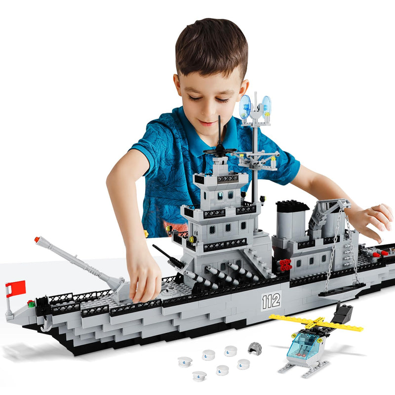 Ww2 Military Battleship Building Block Set, Large Sizedcruiser Toy, Militar