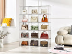 Purse Organizer for Closet,Clear Acrylic Display Case for Handbag Organizer, Purse Storage Box with Magnetic Door, Dustproof Storage Bins for Book, Collectibles, Cosmetic (5 Pack)